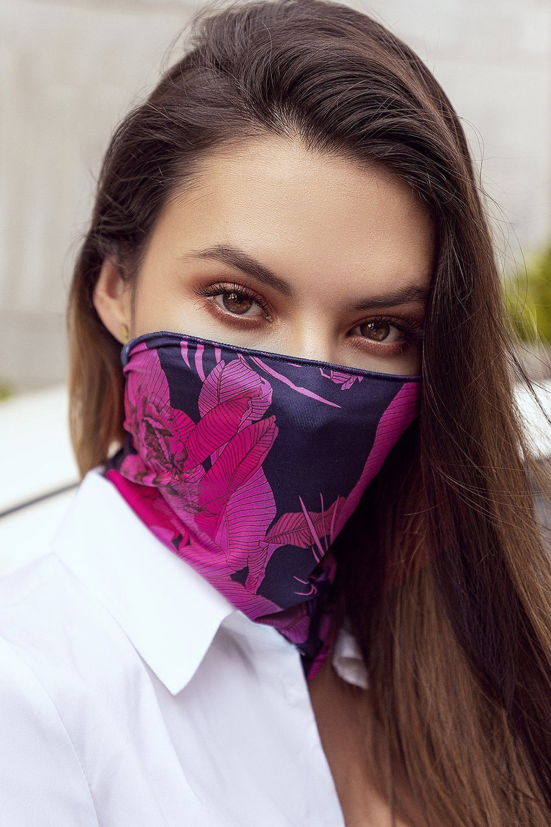 Mapale Floral Convertible Tube Scarf Face Mask in Default Title  from SexyShoes.com