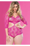 Floral Lace Deep V Teddy
