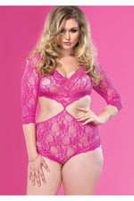 Floral Lace Deep V Teddy