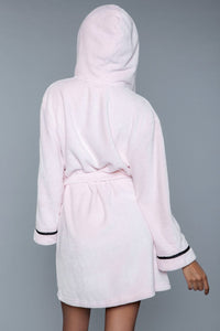 BeWicked Fluffy Two Pocket Short Robe in Pink 