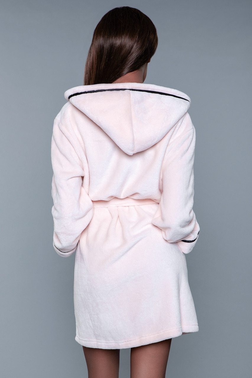 Fluffy Two Pocket Short Robe-Robes-BeWicked-SEXYSHOES.COM