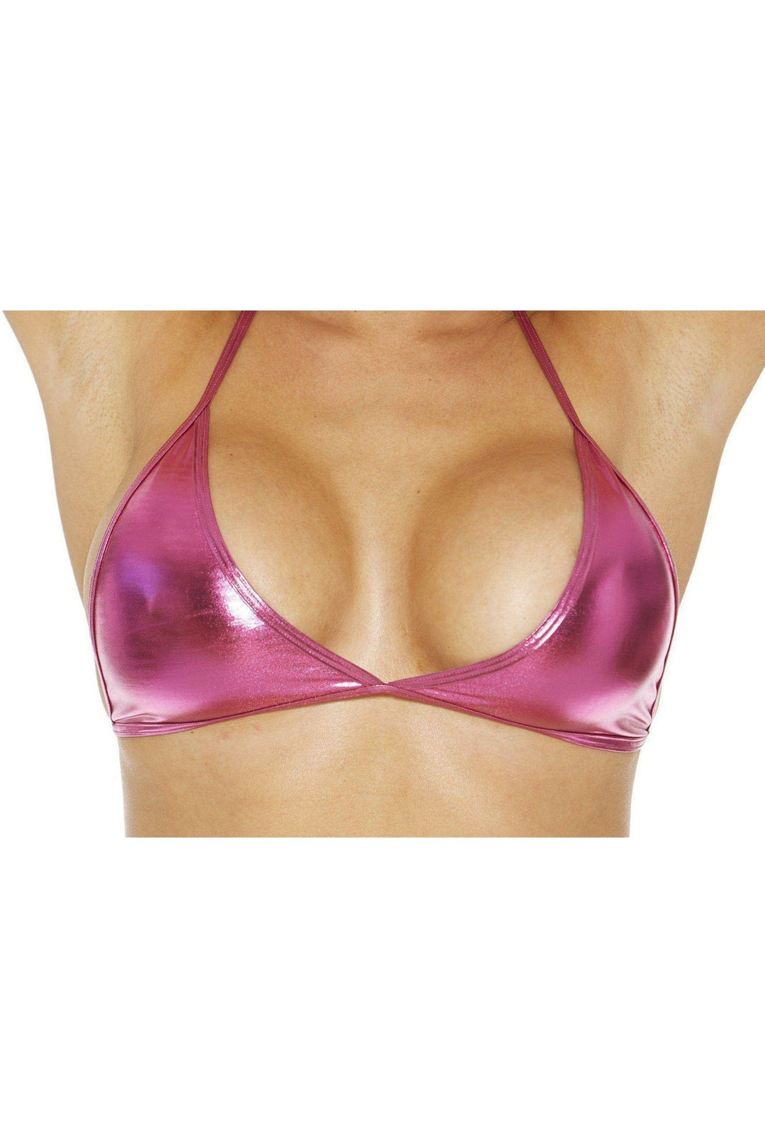 Foil Halter Top-Halter Tops-Bodyshotz-Fuchsia-O/S-SEXYSHOES.COM