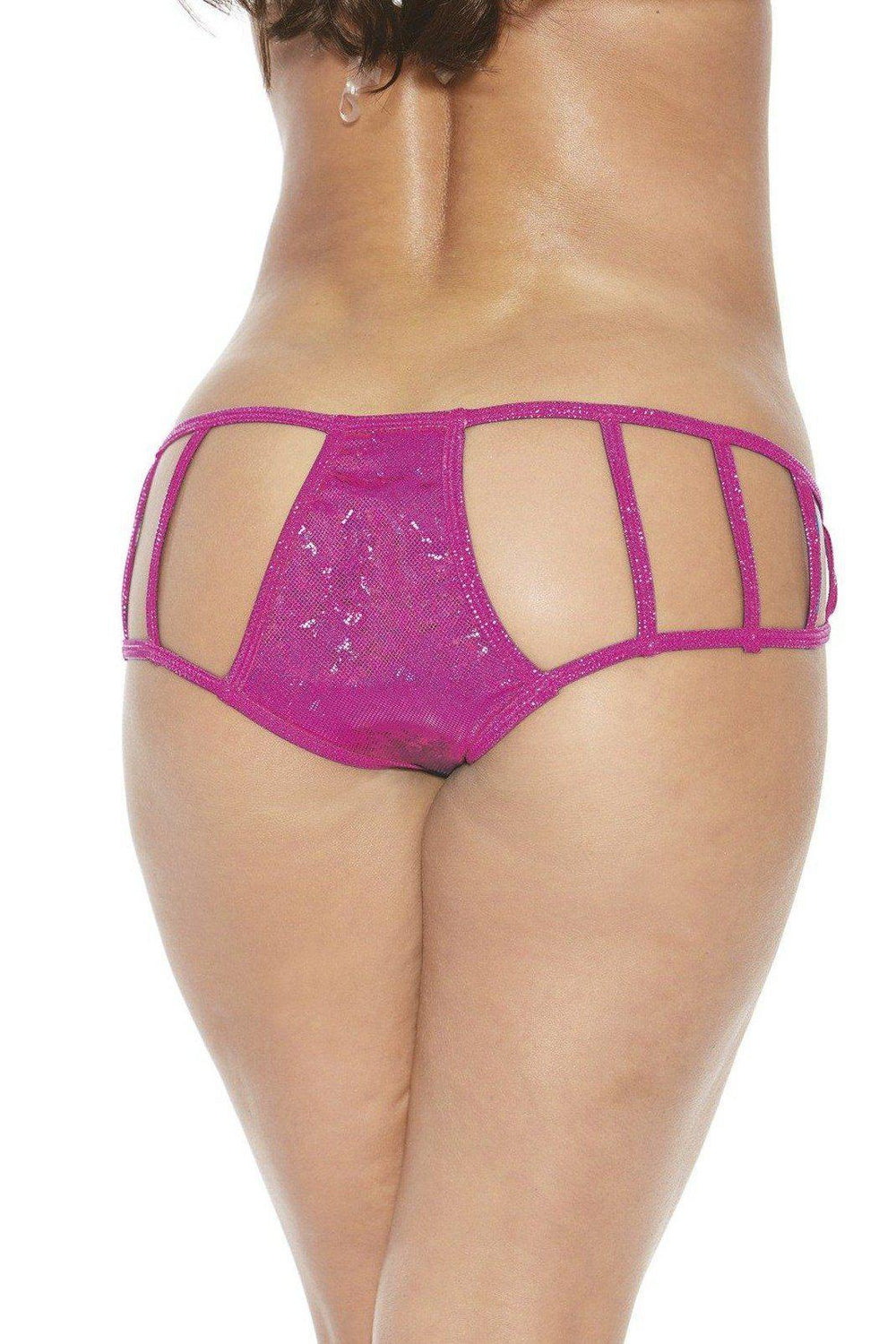 Full Front Strappy Bottom-Panty + Scrunches-Bodyshotz-Fuchsia-O/S-SEXYSHOES.COM