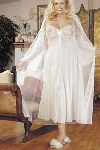 Intimate Attitudes Full Length Bedroom Gown Set in Red 