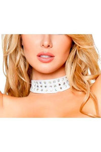 Roma Dancewear Full Rhinestone Choker in White  from SexyShoes.com