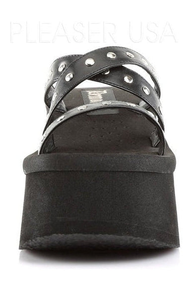 FUNN-19 Sandal | Black Faux Leather