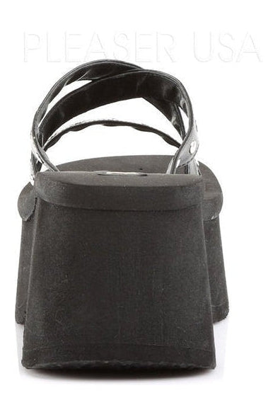 Demonia FUNN-19 Sandal in Black Faux Leather