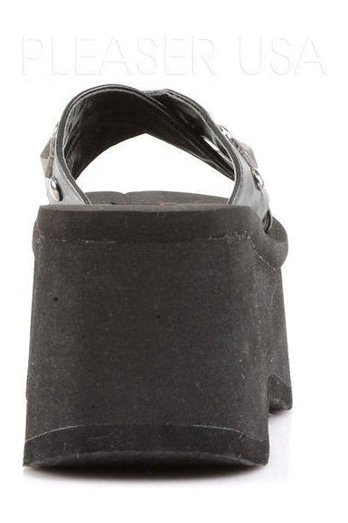 Demonia FUNN-29 Sandal in Black Faux Leather