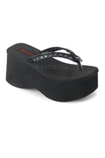 FUNN-33 Sandal | Black Faux Leather