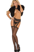 Garter Belt With Fishnet Thigh Highs