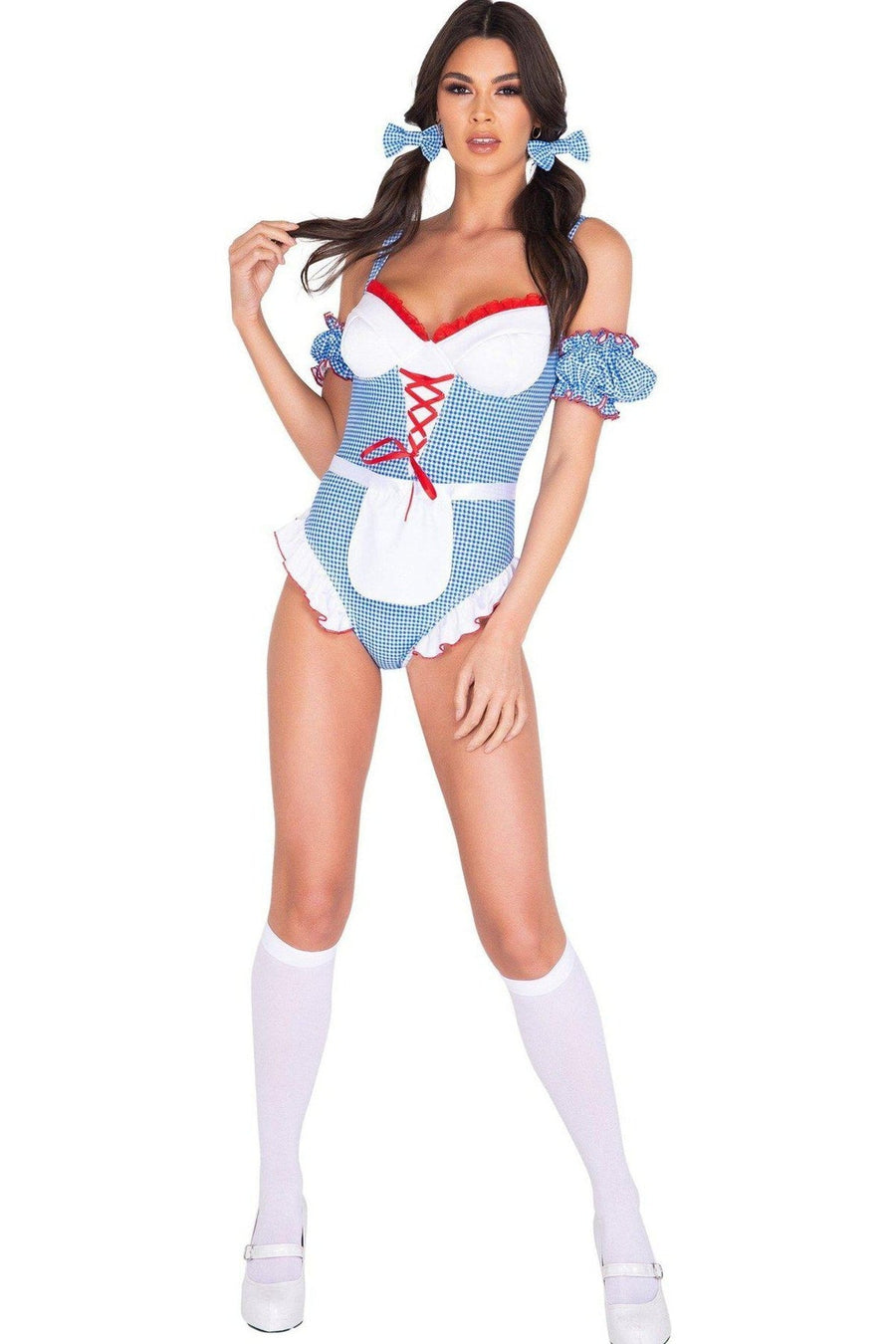 Roma Costumes Gingham Kansas Girl Costume in Blue 