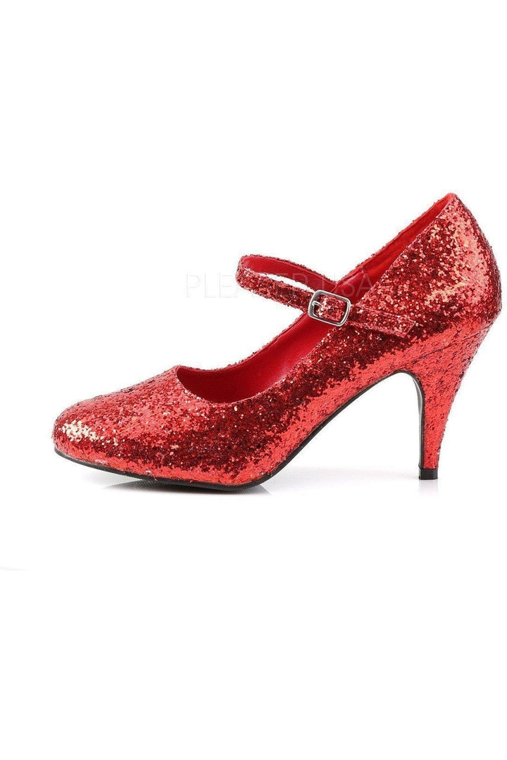 GLINDA-50G Mary Jane | Red Glitter-Funtasma-Mary Janes-SEXYSHOES.COM