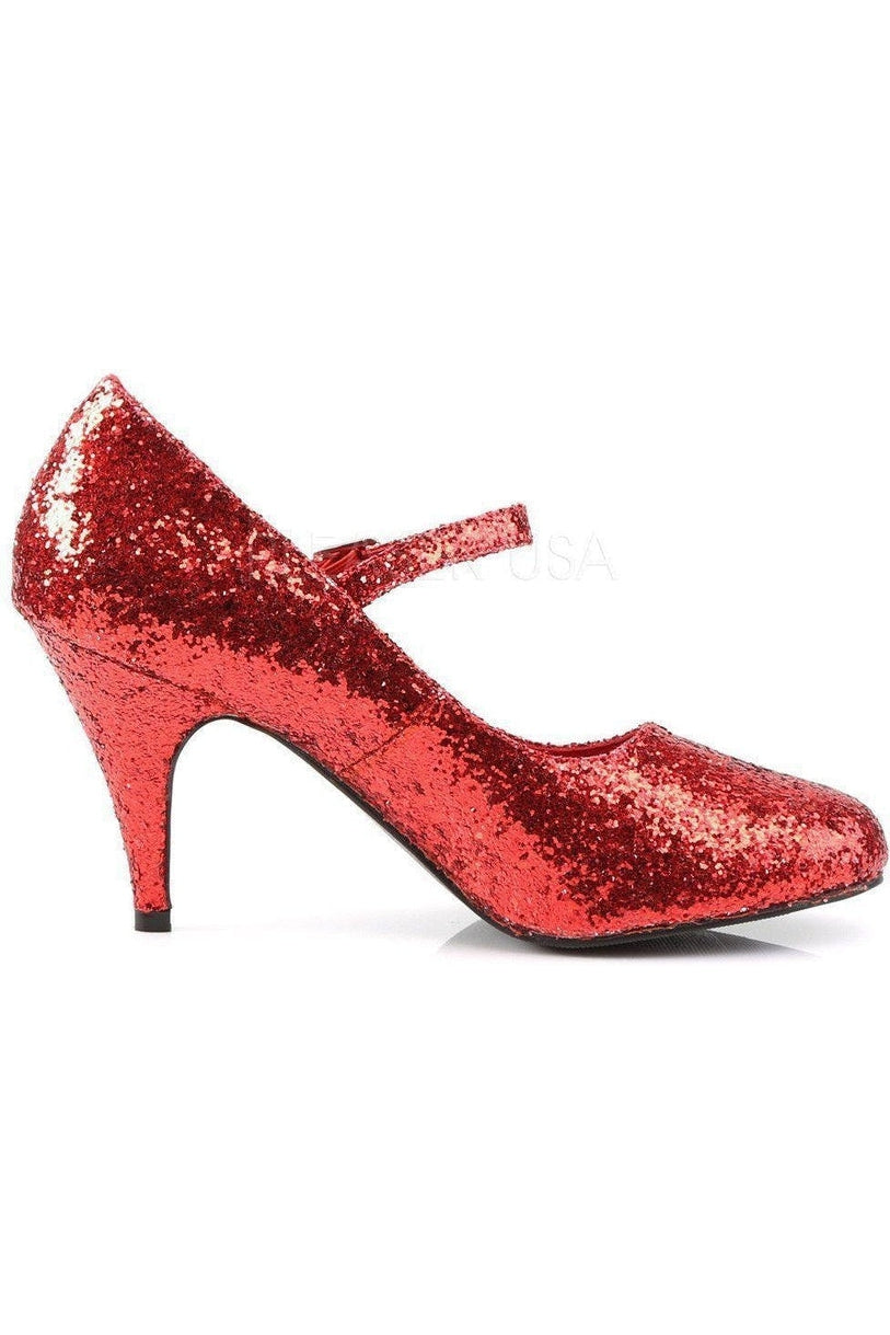 GLINDA-50G Mary Jane | Red Glitter-Funtasma-Mary Janes-SEXYSHOES.COM