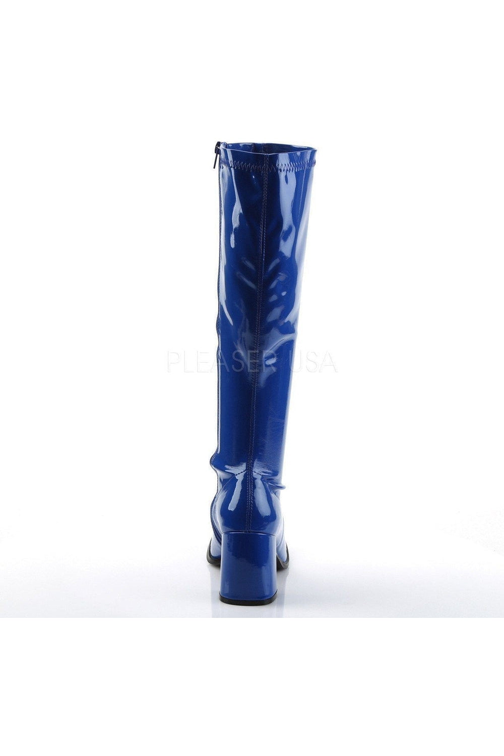 GOGO-300 Go Go Boot | Blue Patent-Funtasma-Knee Boots-SEXYSHOES.COM