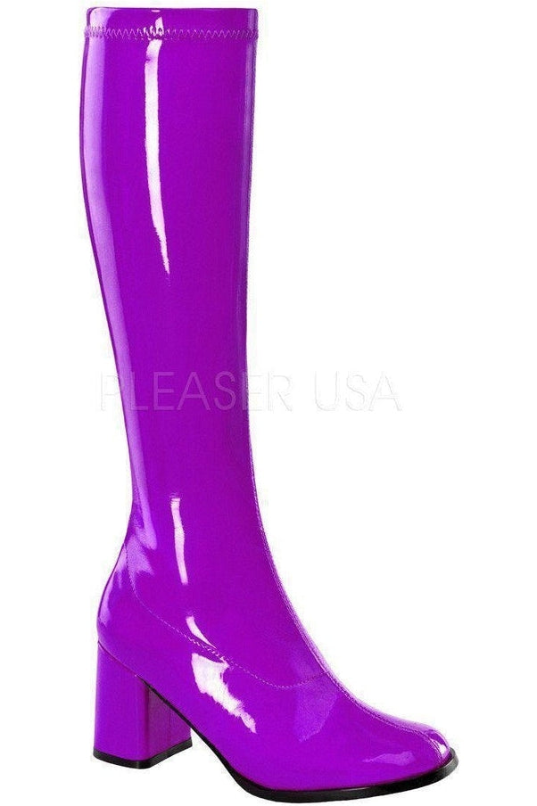 GOGO-300 Go Go Boot | Purple Patent-Funtasma-Purple-Knee Boots-SEXYSHOES.COM