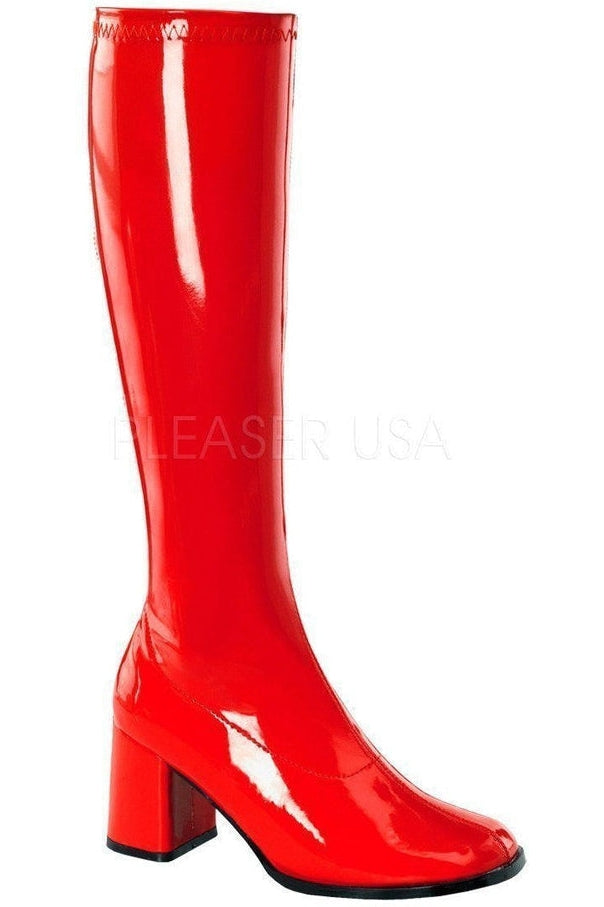 GOGO-300 Go Go Boot | Red Patent-Funtasma-Red-Knee Boots-SEXYSHOES.COM