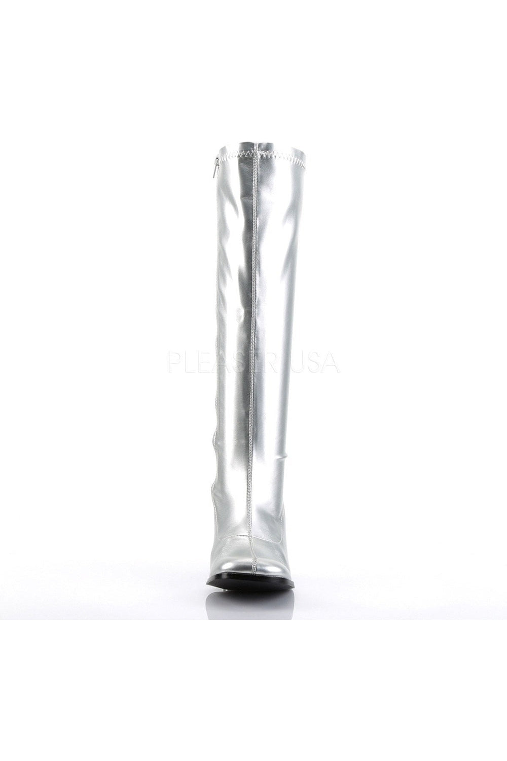 Funtasma GOGO-300 Go Go Boot in Silver Faux Leather
