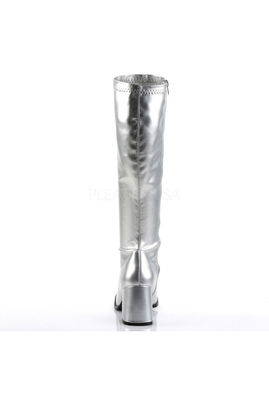 Funtasma GOGO-300 Go Go Boot in Silver Faux Leather