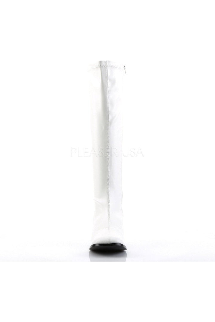 GOGO-300 Go Go Boot | White Faux Leather