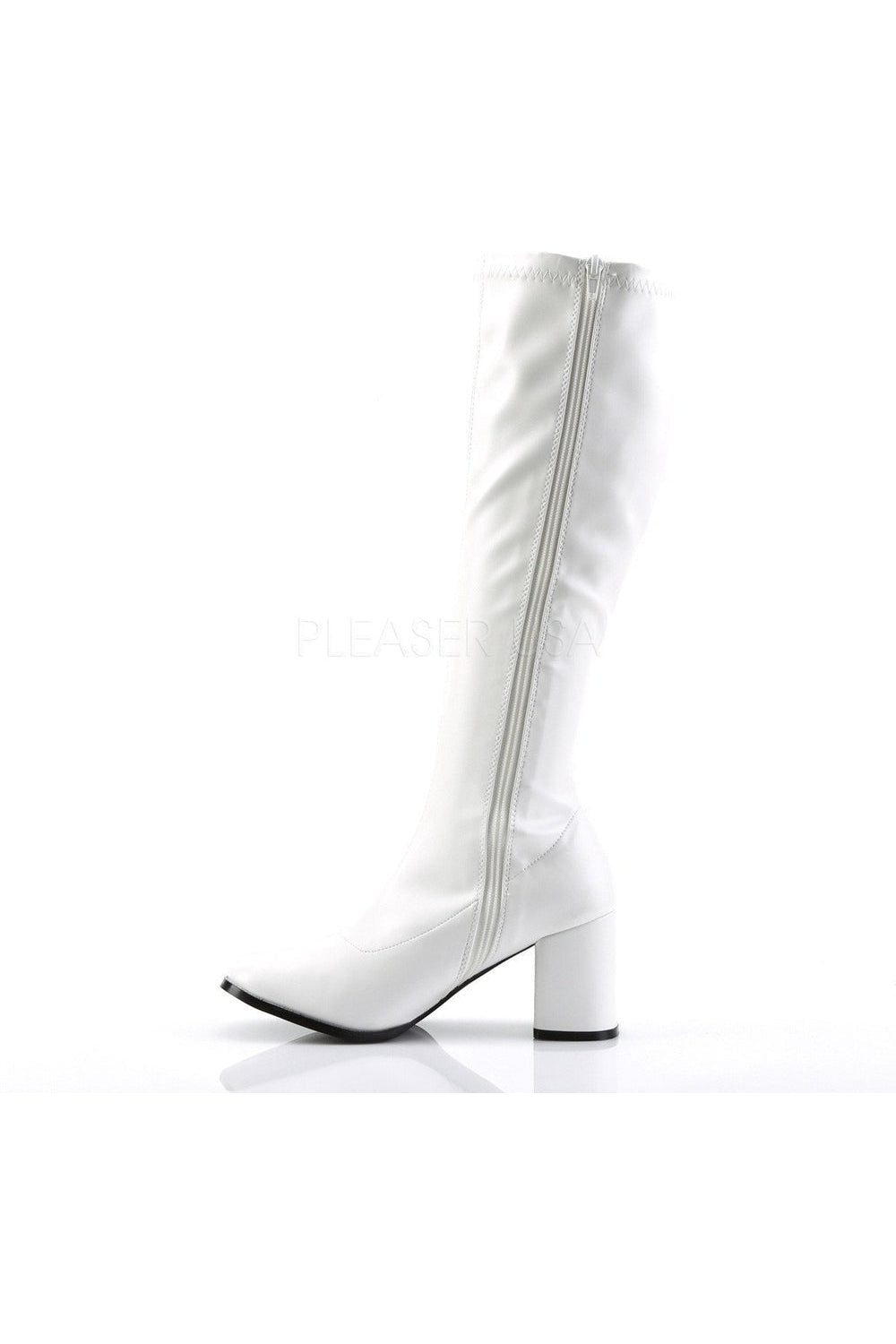 Funtasma GOGO-300 Go Go Boot in White Faux Leather
