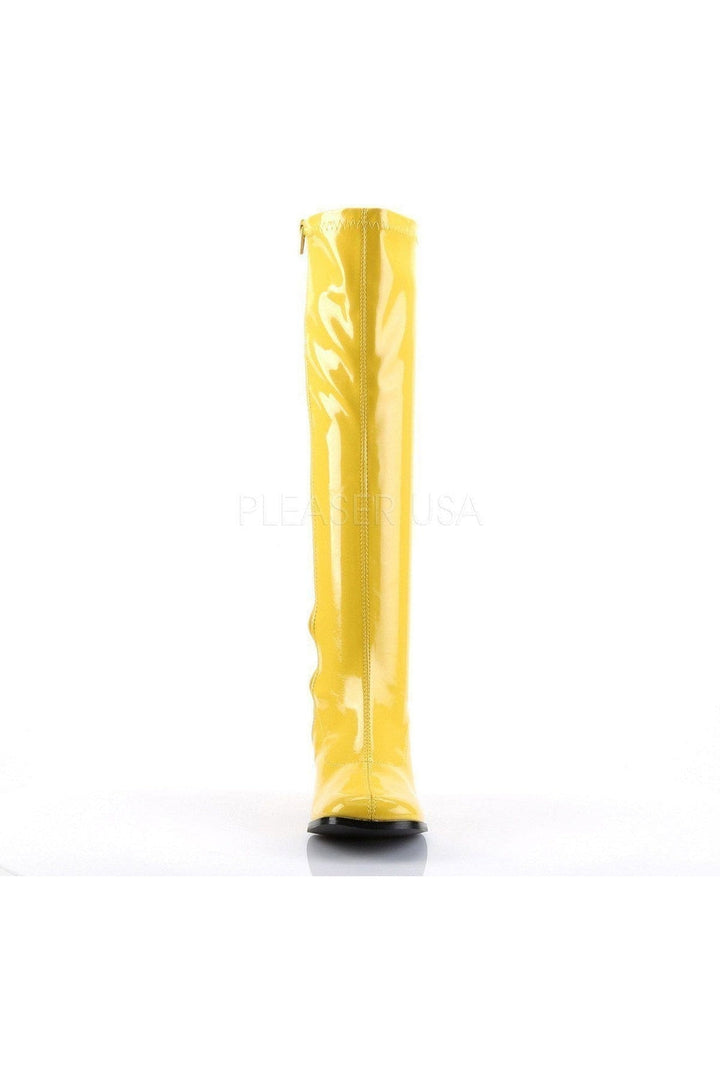 GOGO-300 Go Go Boot | Yellow Patent-Funtasma-Knee Boots-SEXYSHOES.COM