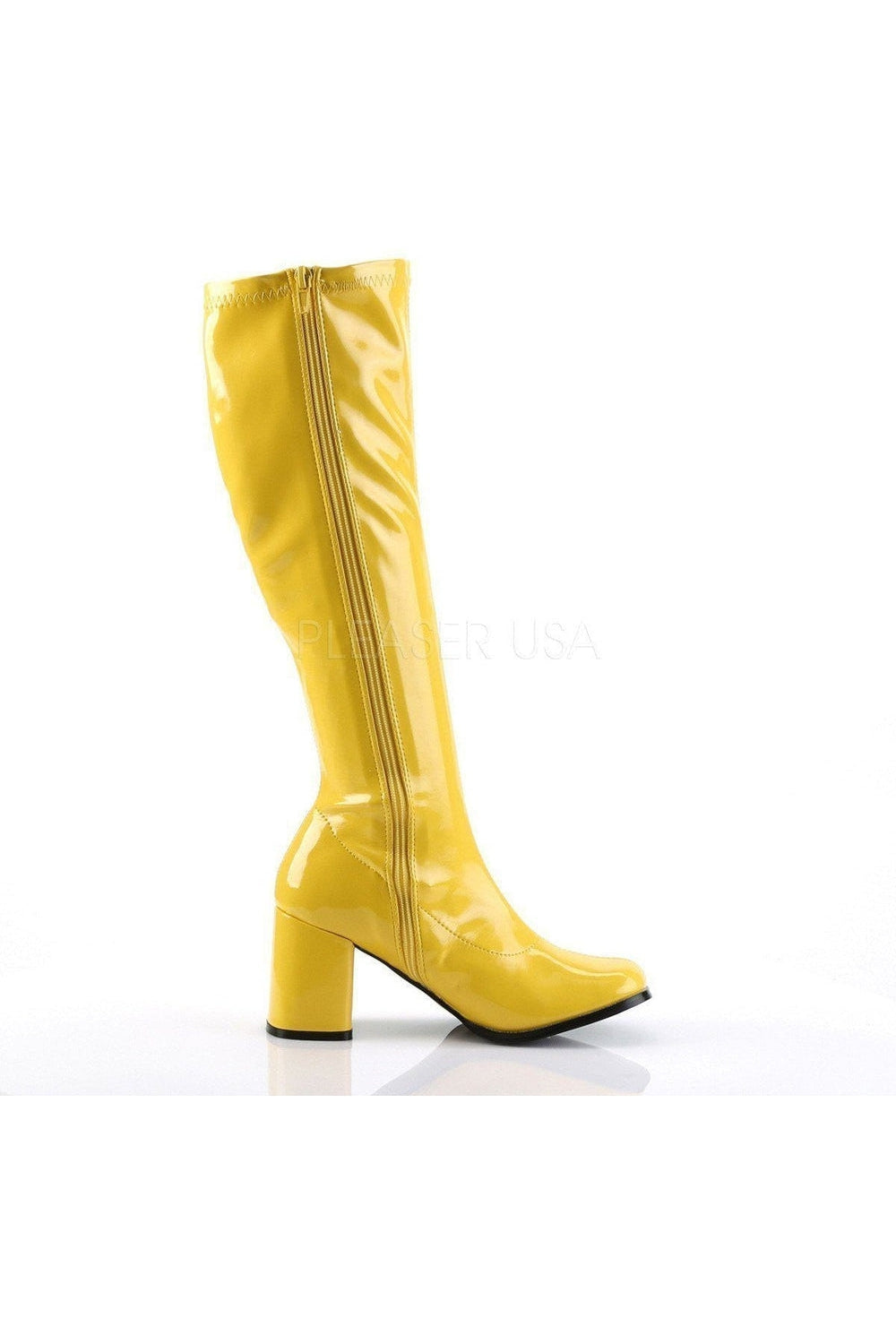 GOGO-300 Go Go Boot | Yellow Patent-Funtasma-Knee Boots-SEXYSHOES.COM