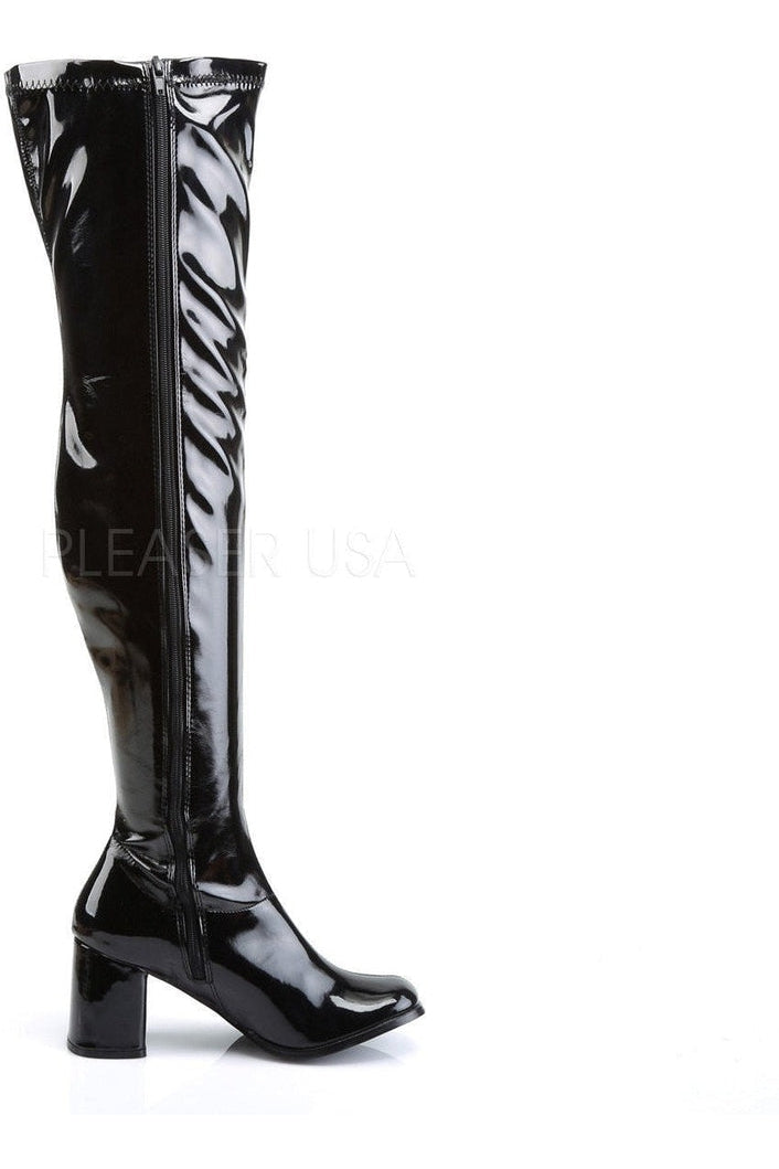 GOGO-3000 Go Go Boot | Black Patent-Funtasma-Knee Boots-SEXYSHOES.COM