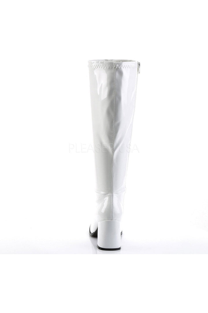 GOGO-300WC Go Go Boot | White Patent-Funtasma-Knee Boots-SEXYSHOES.COM