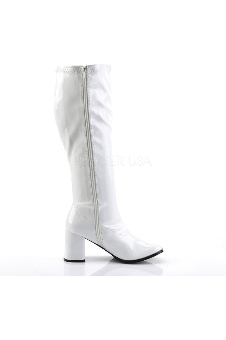 GOGO-300WC Go Go Boot | White Patent-Funtasma-Knee Boots-SEXYSHOES.COM