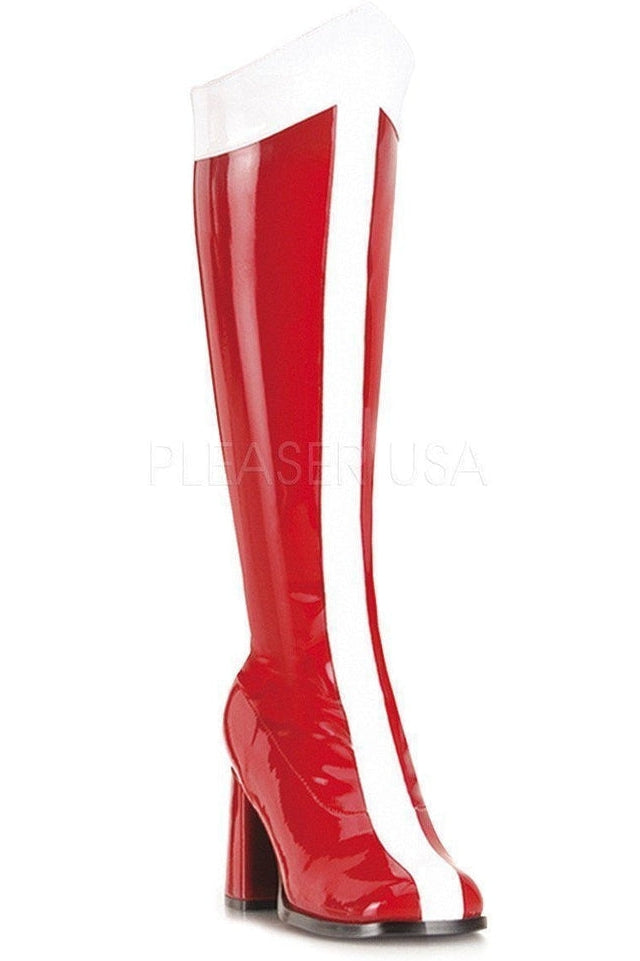 GOGO-305 Go Go Boot | Red Patent-Funtasma-Red-Knee Boots-SEXYSHOES.COM
