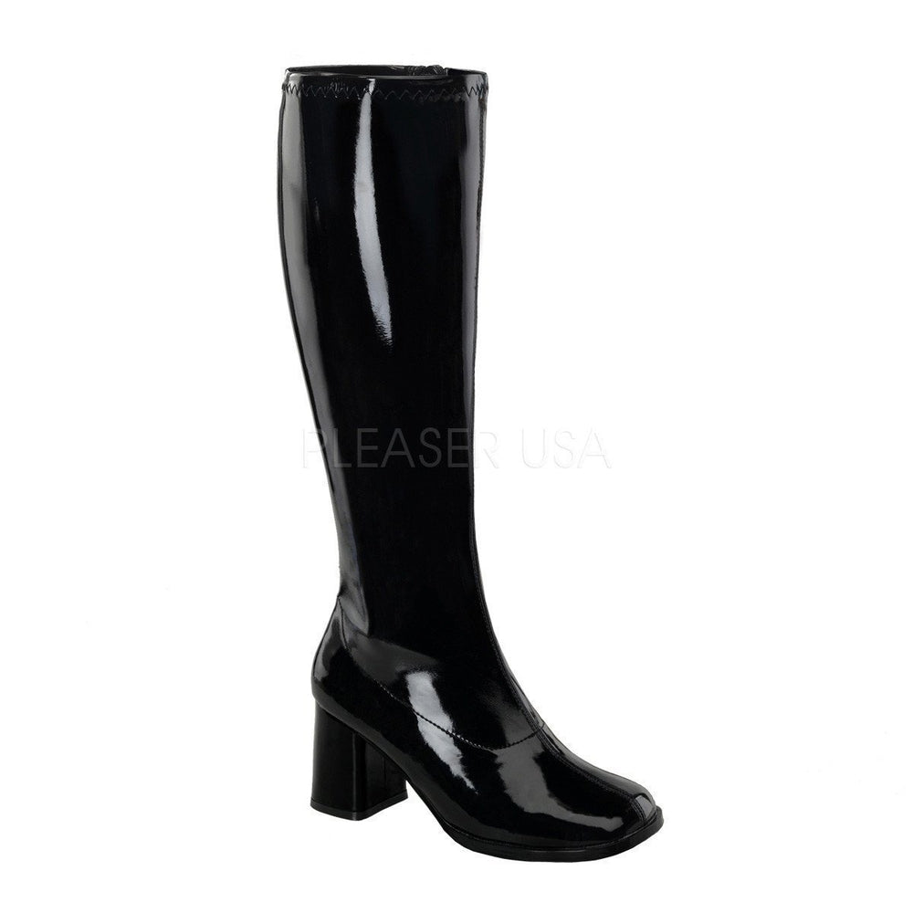 GOGO BOOTS | Black Patent-Final Sale-BLACK-Knee Boots-SEXYSHOES.COM