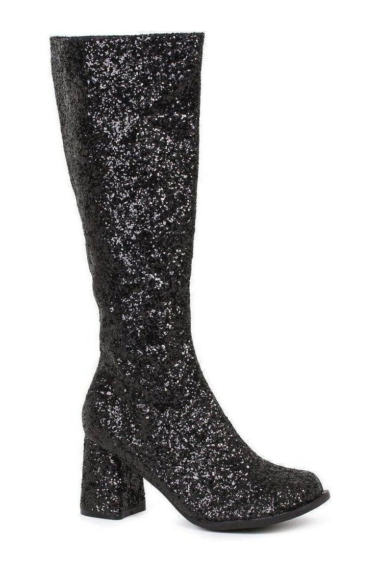 GOGO-G Costume Boot | Black Glitter-Ellie Shoes-SEXYSHOES.COM