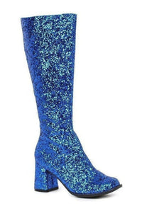 Ellie Shoes GOGO G Costume Boot in Blue Glitter from SexyShoes.com
