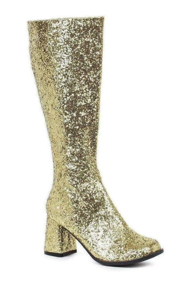Ellie Shoes GOGO G Costume Boot in Gold Glitter from SexyShoes.com