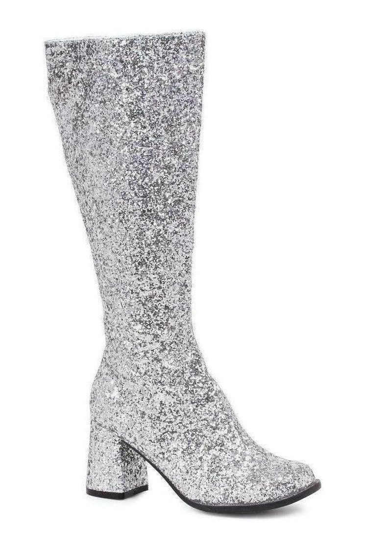 GOGO-G Costume Boot | Silver Glitter-Ellie Shoes-SEXYSHOES.COM