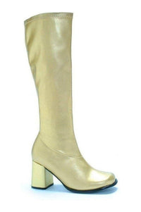 Ellie Shoes GOGO GoGo Boot in Gold Faux Leather from SexyShoes.com