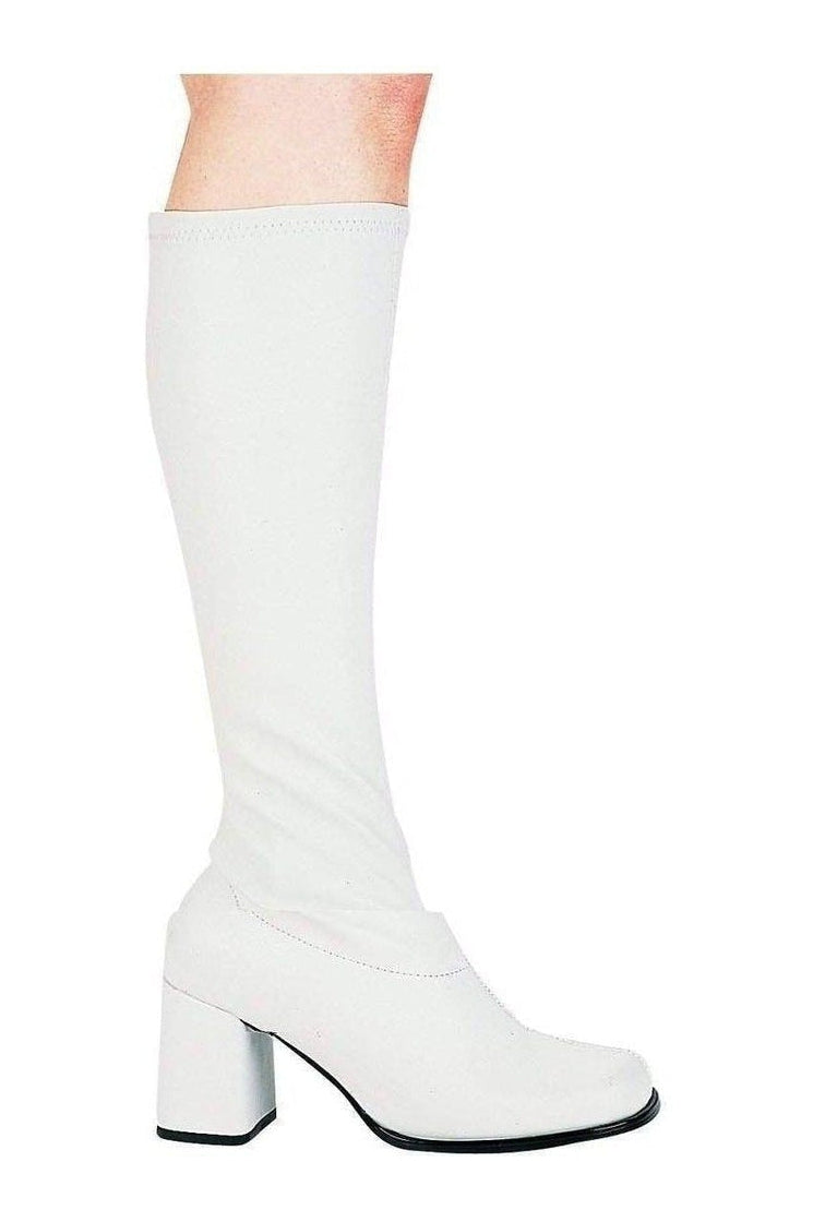 Ellie Shoes GOGO GoGo Boot in White Faux Leather from SexyShoes.com