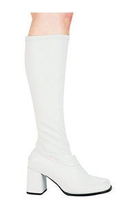 Ellie Shoes GOGO GoGo Boot in White Faux Leather from SexyShoes.com