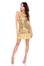 Strapless Metallic Club Dress