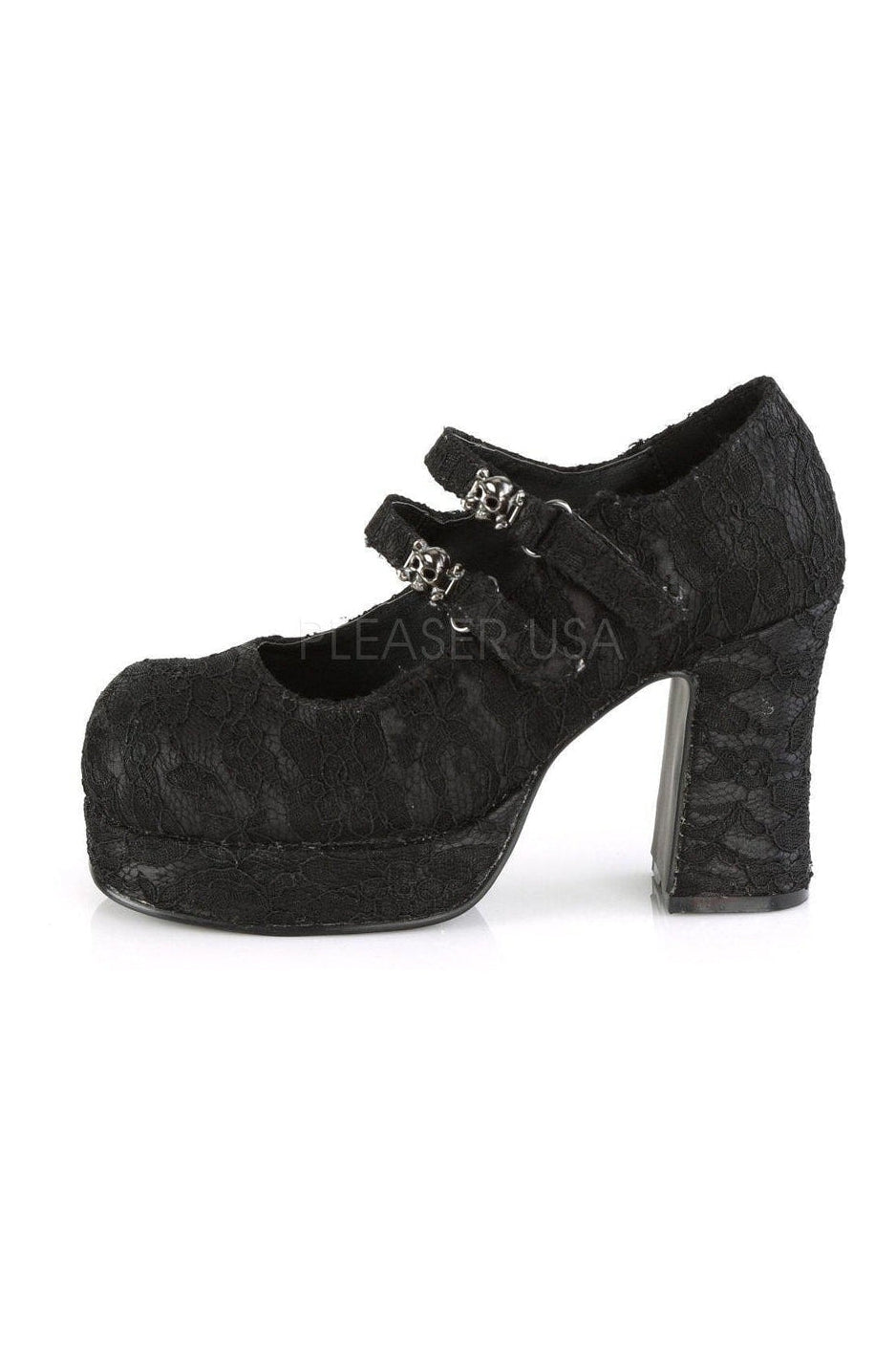 GOTHIKA-09 Demonia Maryjane | Black Genuine Satin-Demonia-SEXYSHOES.COM