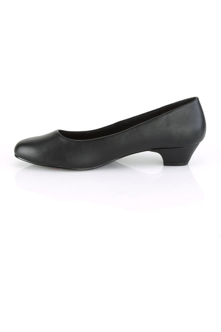 GWEN-01 Pump | Black Faux Leather-Pleaser Pink Label-SEXYSHOES.COM