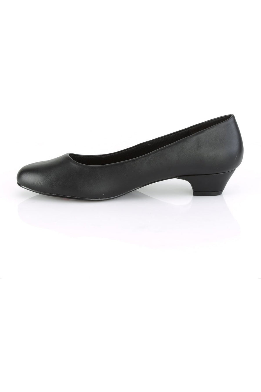Pleaser Pink Label GWEN-01 Pump in Black Faux Leather