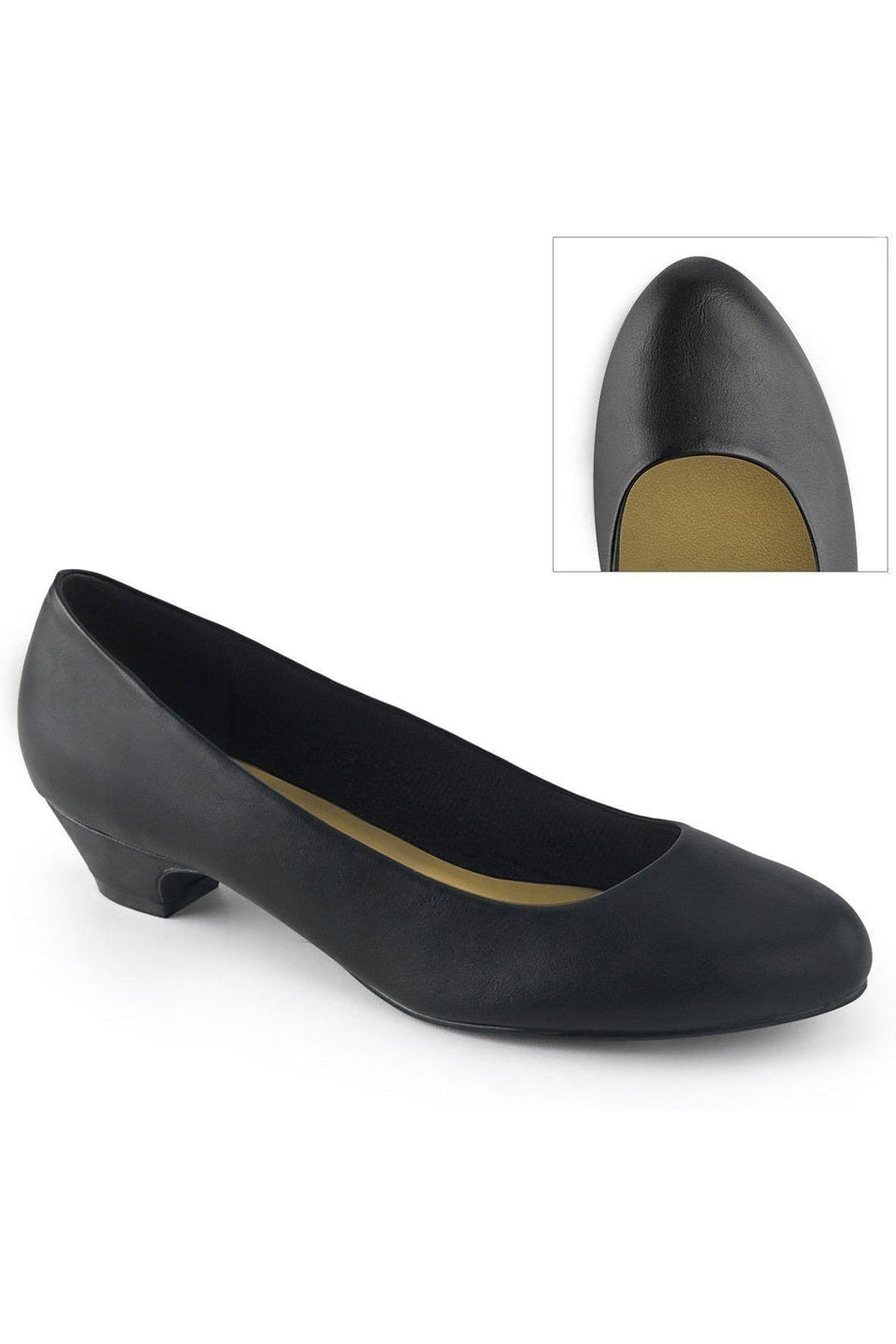 Pleaser Pink Label GWEN-01 Pump in Black Faux Leather from SexyShoes.com