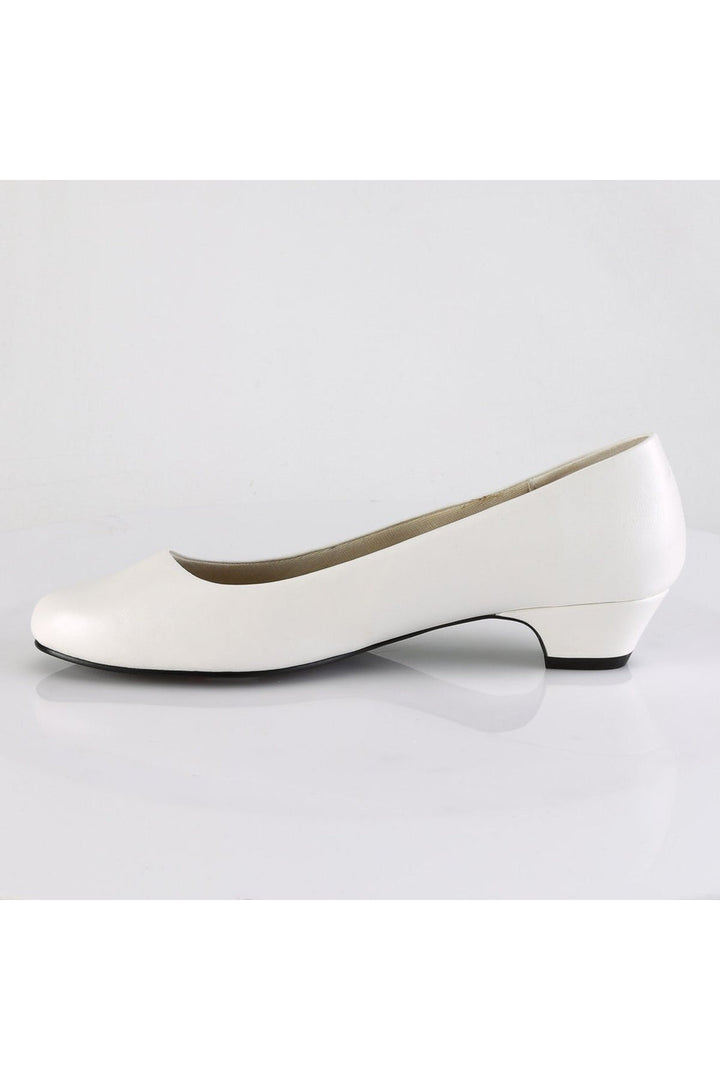 GWEN-01 Pump | White Faux Leather-Pleaser Pink Label-SEXYSHOES.COM