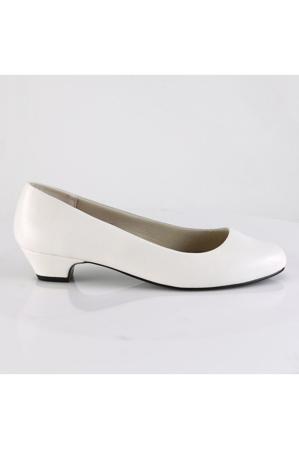 GWEN-01 Pump | White Faux Leather-Pleaser Pink Label-SEXYSHOES.COM