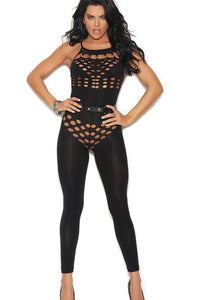 Elegant Moments Halter Footless Bodystocking in Black  from SexyShoes.com