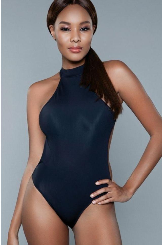 Halter Low Back One Piece Swimsuit-One Piece Swim-BeWicked-Black-XS-SEXYSHOES.COM