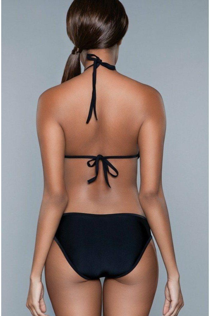 BeWicked Halter Neck One Piece Swimsuit in Black 