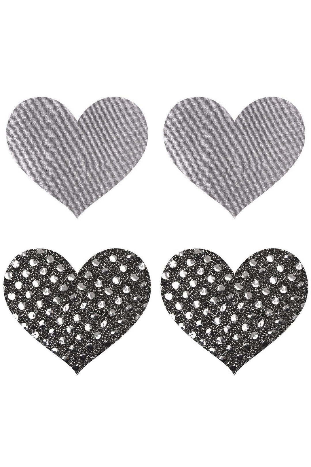 Heart Pasties Set-Pasties-Peekaboo Pasties-Black-O/S-SEXYSHOES.COM