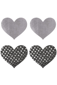 Peekaboo Pasties Heart Pasties Set in Black  from SexyShoes.com